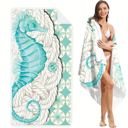 Seahorse Oversized Beach Towel $7.99 Free Shipping