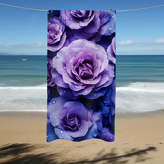 Purple Roses Oversized Beach Towel $7.99 Free Shipping
