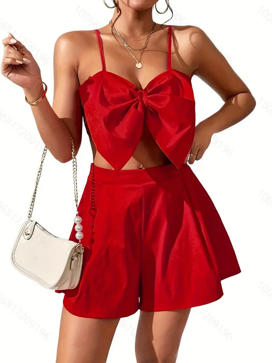 Bow Front Short Set Red $12.99 Free Shipping