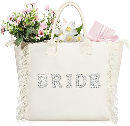 BRIDE Pearl/Rhinestone Tote Bag White $16.99 Free Shipping